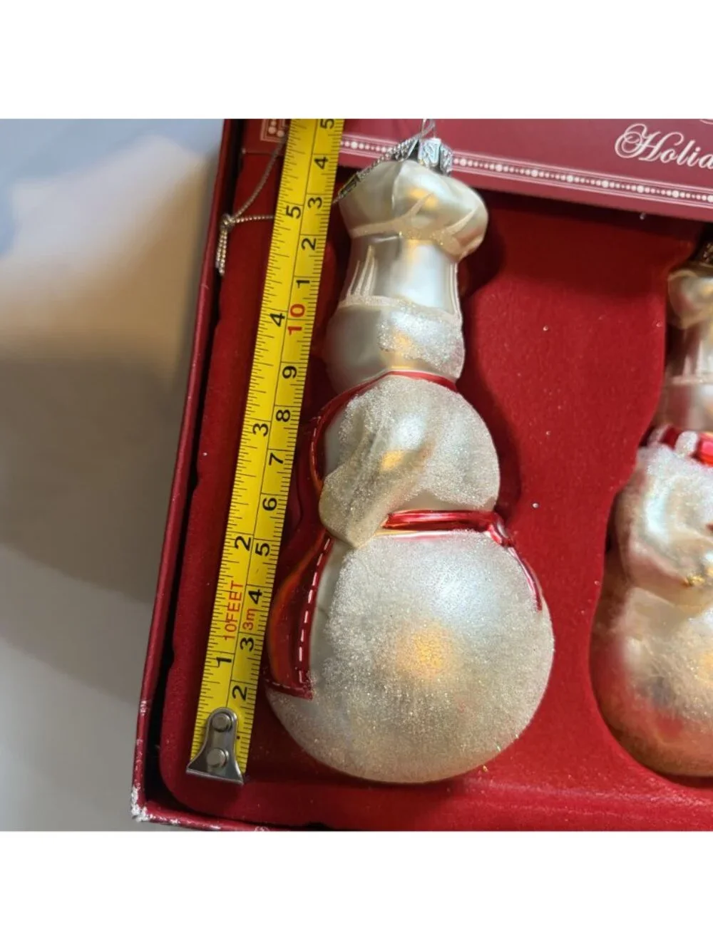Williams Sonoma Limited Edition Baker Chef Snowman Glass Holiday Ornaments 2005